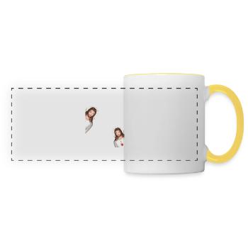 Drôle de Dieu Citation chrétienne I Jésus Meme J’ai vu ça - Mug panoramique contrasté et blanc - blanc/jaune - Devant