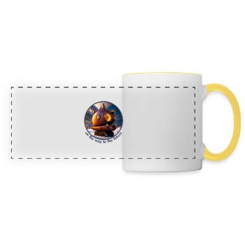 On the way to the future - Panoramic Mug - white/yellow - Front