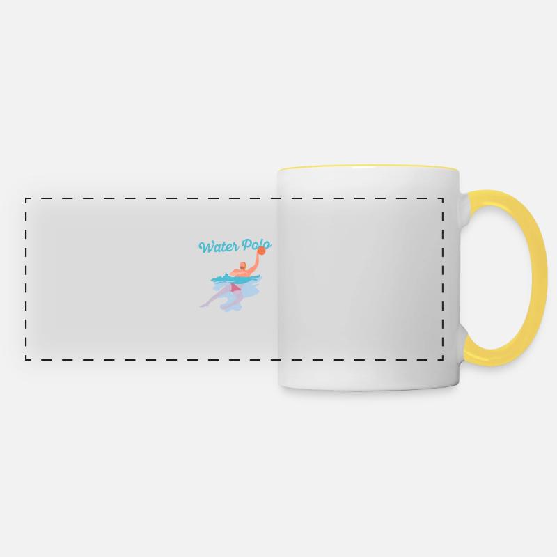 Soit vous aimez le water-polo, soit vous vous allongez - Mug panoramique contrasté et blanc - blanc/jaune