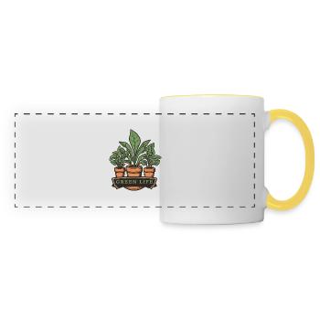 Vie verte - Mug panoramique contrasté et blanc - blanc/jaune - Devant
