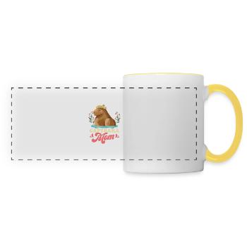 Capybara Maman Capibara Propriétaire Amoureux des animaux - Mug panoramique contrasté et blanc - blanc/jaune - Devant