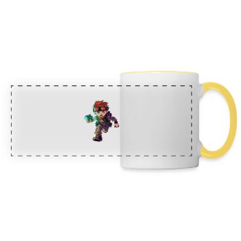 Cool Laser Tag Pro Illustration & Action Graphique - Mug panoramique contrasté et blanc - blanc/jaune - Devant