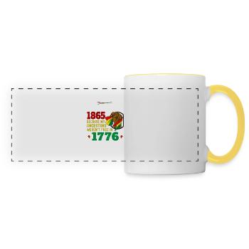 4 juillet 1865 Parce que mes ancêtres, Brown - Mug panoramique contrasté et blanc - blanc/jaune - Devant