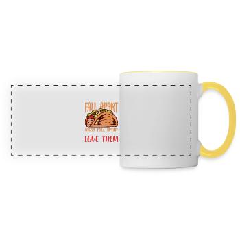 C’est correct de s’effondrer, les tacos s’effondrent 3 - Mug panoramique contrasté et blanc - blanc/jaune - Devant