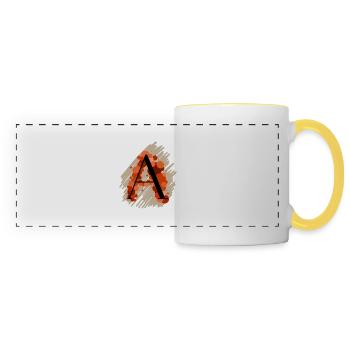 Buchstabe A - rot orange - Panoramatasse - Weiß/Gelb - Vorne