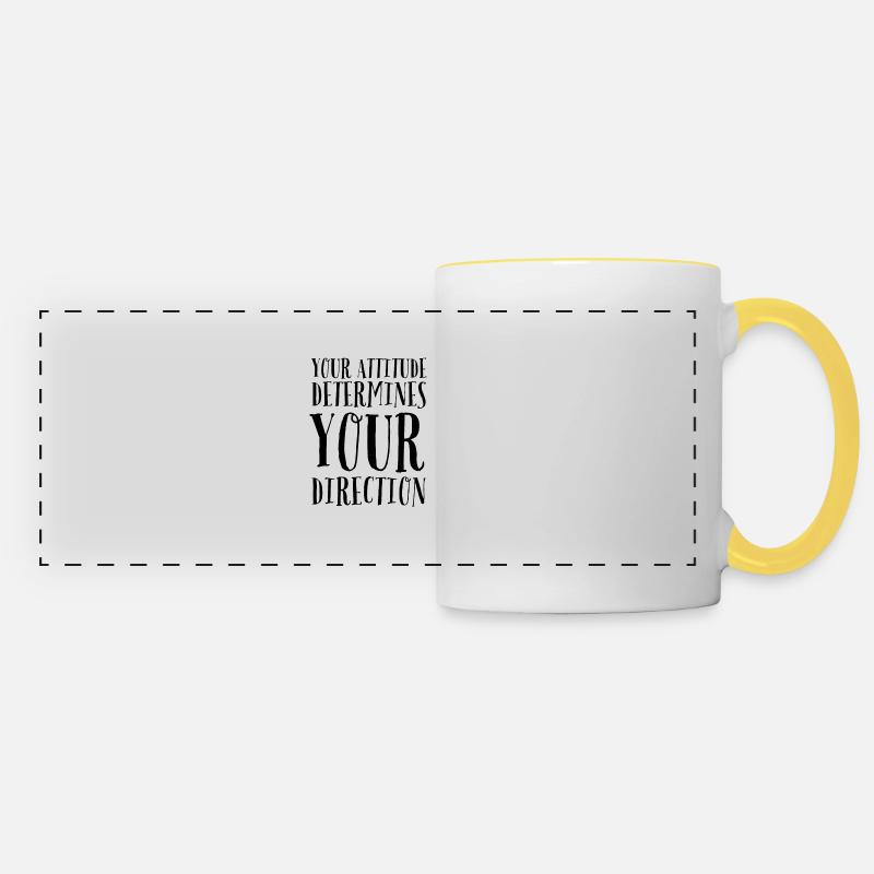 Embrace Your Attitude: Set Your Own Course - Panoramic Mug - white/yellow
