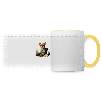 Chihuahua | Home Office Job Work Laptop Tie Funny - Panoramic Mug - white/yellow - Front