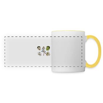 Monster Lover Skeleton Funny Halloween Party - Panoramic Mug - white/yellow - Front