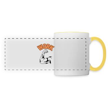 Work - Panoramic Mug - white/yellow - Front