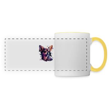 Chihuahua | Puppy Mom Funny Dog Cute Beautiful - Panoramic Mug - white/yellow - Front