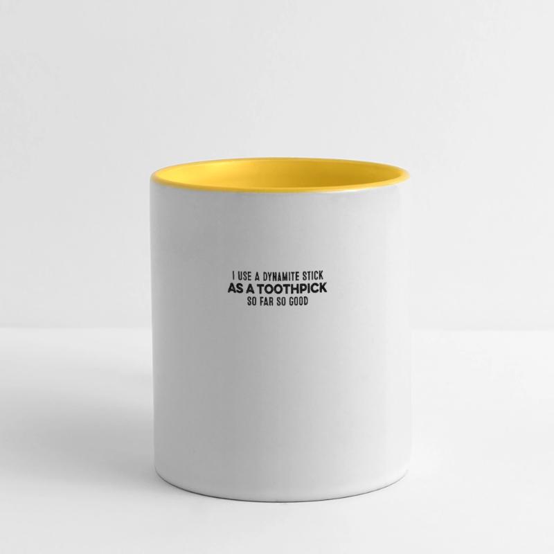 J’utilise un bâton de dynamite comme cure-dent Relax Cool Mug panoramique contrasté et blanc