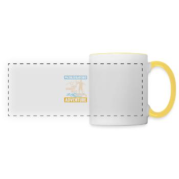 Paddleboarding Where Serenity Stand Up Paddle - Panoramic Mug - white/yellow - Front