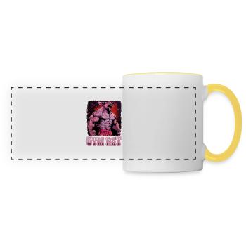 Gym Council Bodybuilding Weight Training Fun Fitness - Panoramic Mug - white/yellow - Front