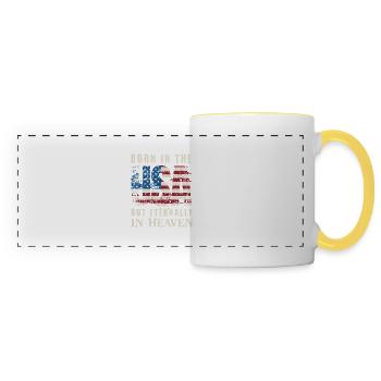 Made in USA but Eternally in Heaven - Panoramatasse - Weiß/Gelb - Vorne