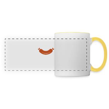 Ce n’est pas une fête jusqu’à ce que le Kielbasa sorte Poli - Mug panoramique contrasté et blanc - blanc/jaune - Devant
