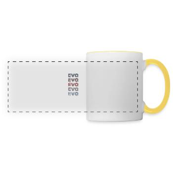 70s Retro Name Vintage Personalized Eva - Panoramic Mug - white/yellow - Front