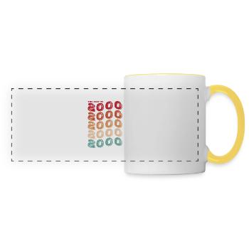 Vintage 2000 Geschenke Legende für 23 Jahre - 23 - Panoramatasse - Weiß/Gelb - Vorne