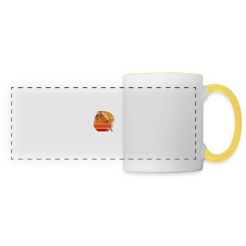 Au Pair Fille Maternelle Nounou - Mug panoramique contrasté et blanc - blanc/jaune - Devant