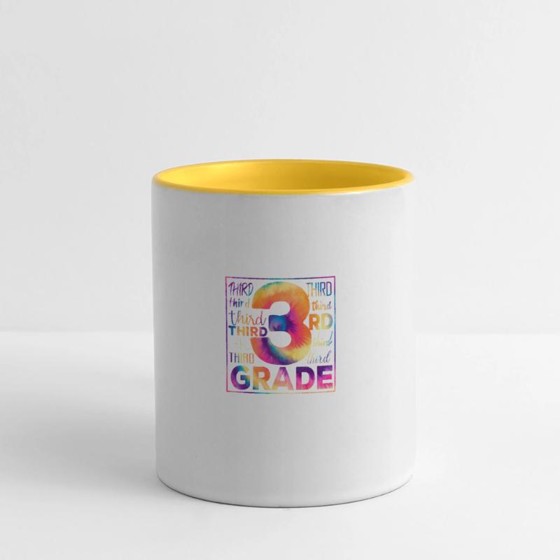 Tie Dye 3rd Grade Third Typography Team Students Panoramic Mug