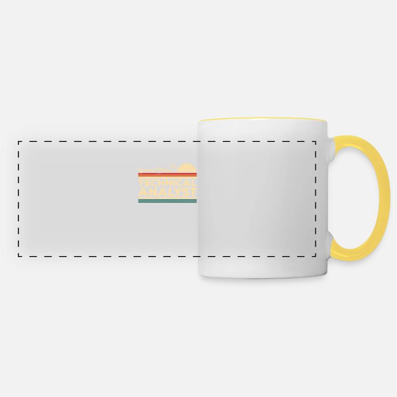 Cet analyste technique a besoin de vin - Mug panoramique contrasté et blanc - blanc/jaune