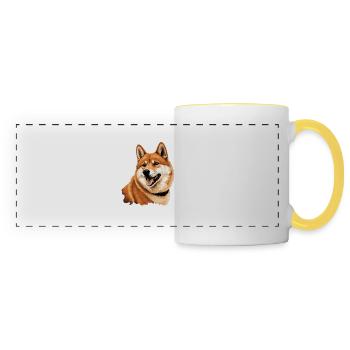 Shiba Inu - Panoramatasse - Weiß/Gelb - Vorne