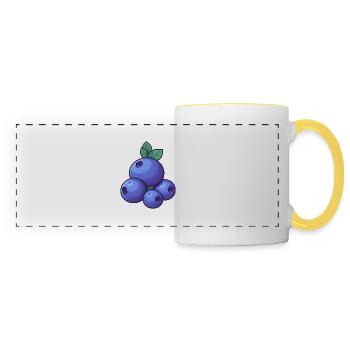 Blueberries Berries - Panoramic Mug - white/yellow - Front