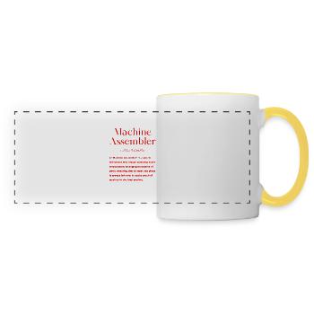 Ingénieur en mécanique - Mug panoramique contrasté et blanc - blanc/jaune - Devant