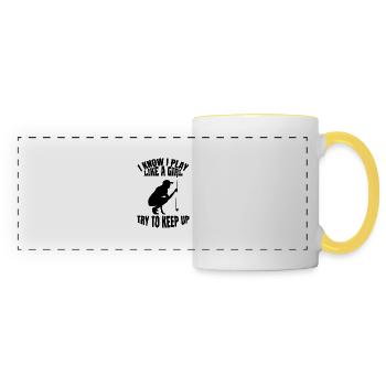 Golfeurs Golf Club de Golf Sport Terrain de golf - Mug panoramique contrasté et blanc - blanc/jaune - Devant