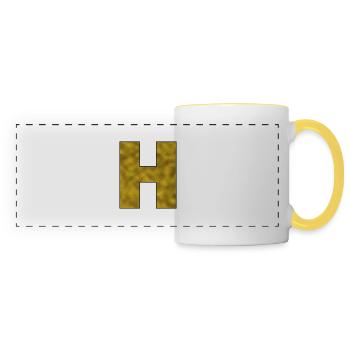 Letter H Gold - Panoramic Mug - white/yellow - Front