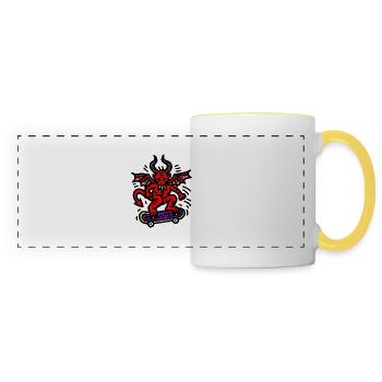Devil Skateboard - Panoramic Mug - white/yellow - Front