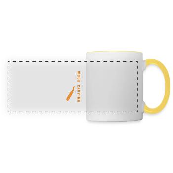 Wood Shining Wood Carving - Panoramic Mug - white/yellow - Front