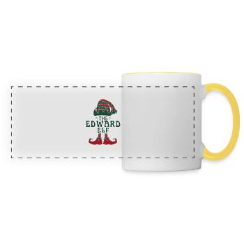 The Edward Elf Pajama for Funny Christmas Holiday - Panoramic Mug - white/yellow - Front