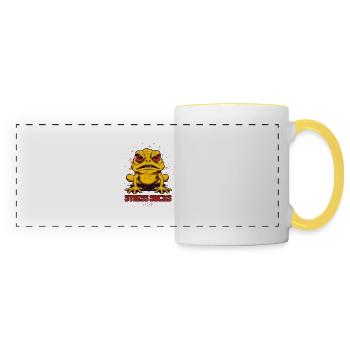 Angry Frog Toad says: Stress sucks - Panoramic Mug - white/yellow - Front