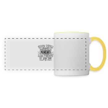 Wing Chun où les coups de poing sont poésie en mouvement - Mug panoramique contrasté et blanc - blanc/jaune - Devant