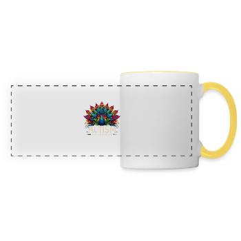 Autism Awareness puzzles piece - Panoramic Mug - white/yellow - Front