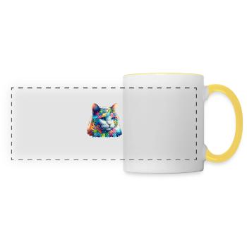 Autism Awareness puzzles piece - Panoramatasse - Weiß/Gelb - Vorne
