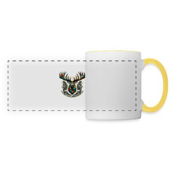 Autism Awareness puzzles piece - Panoramic Mug - white/yellow - Front