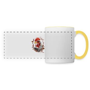 Mur fissuré avec robinet - Mug panoramique contrasté et blanc - blanc/jaune - Devant