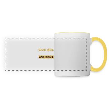 Les réseaux sociaux sont mon passe-temps - Mug panoramique contrasté et blanc - blanc/jaune - Devant