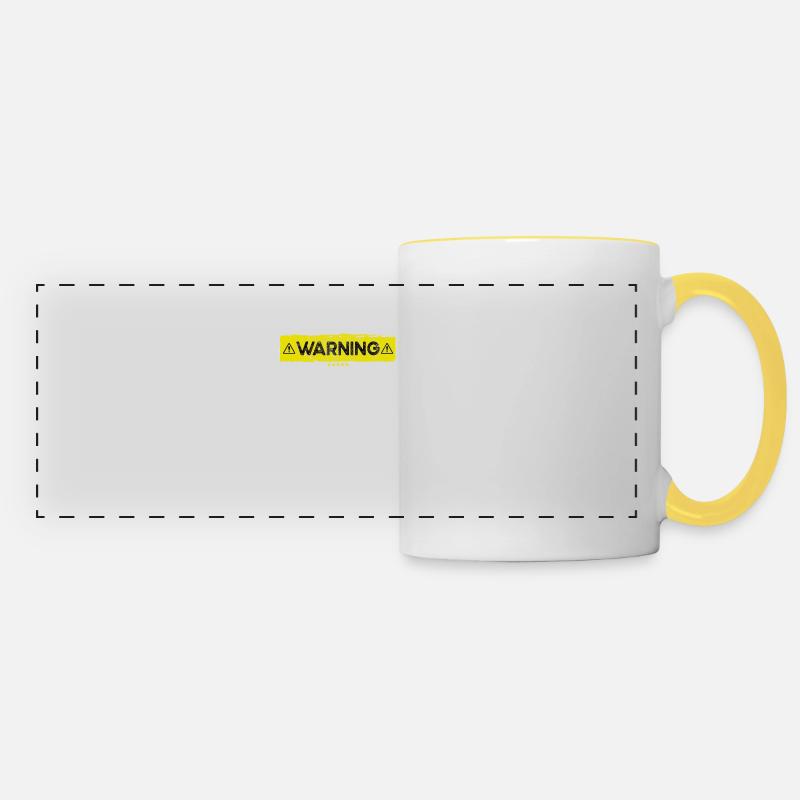 Talking about Underwater hockey funny - Panoramic Mug - white/yellow