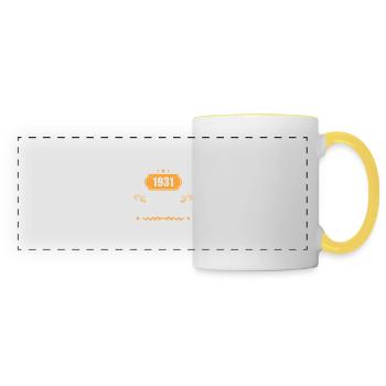 93rd Birthday Gift Born In February 1931 - Panoramic Mug - white/yellow - Front