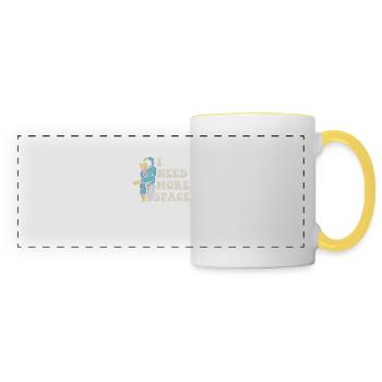 Astronaute Space Humour Espace Personnel T-shirt - Mug panoramique contrasté et blanc - blanc/jaune - Devant