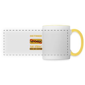 L’hôtesse de l’air à la retraite n’est que plus heureuse Retraité - Mug panoramique contrasté et blanc - blanc/jaune - Devant