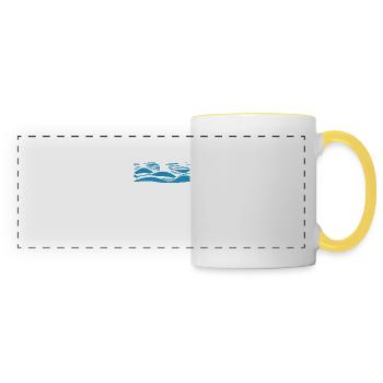 T-shirt de citation humoristique de la semaine des requins - Mug panoramique contrasté et blanc - blanc/jaune - Devant