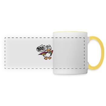 Canard super-héros charlatan Art Print - Mug panoramique contrasté et blanc - blanc/jaune - Devant