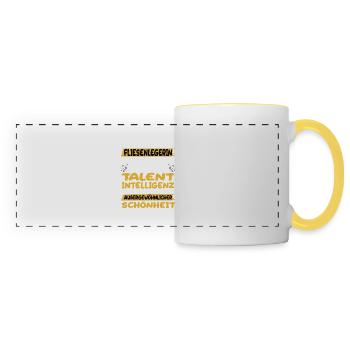 tiler a prime example of talent - Panoramic Mug - white/yellow - Front