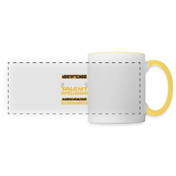 Materials technician a prime example of talent - Panoramic Mug - white/yellow - Front