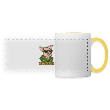 Your poverty sucks, rich pig - Panoramic Mug - white/yellow - Front