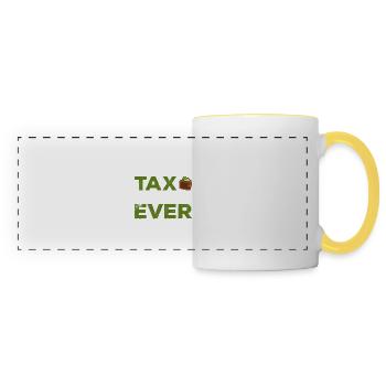 Le bureau des impôts des contribuables paie des impôts - Mug panoramique contrasté et blanc - blanc/jaune - Devant