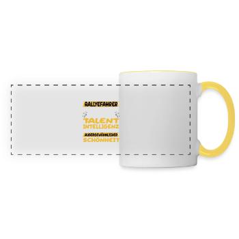 Le pilote de rallye, un excellent exemple de rallye - Mug panoramique contrasté et blanc - blanc/jaune - Devant